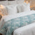 Duck Egg Blue Floral French Bed Runner by Angads