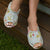 Duck Egg Floral Cotton Slippers by Angads