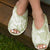 Green Floral Cotton Slippers by Angads