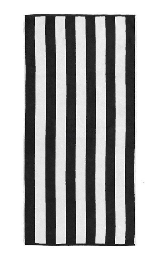 Cabana Stripe Black Towels by Bambury – Cottonbox Pty Ltd