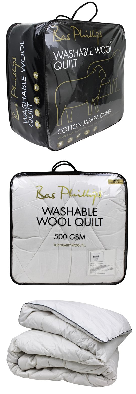 Washable Wool Quilt 500GSM by Bas Phillips Cottonbox Pty Ltd