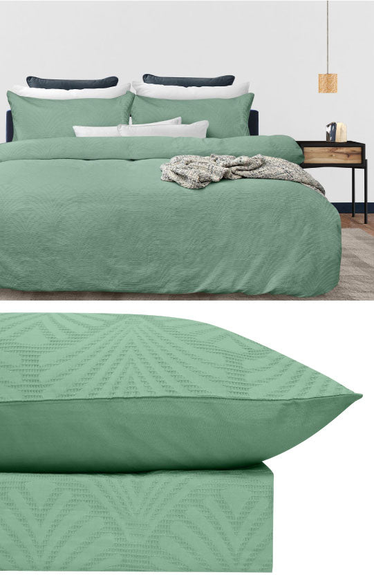 Gatsby Basil Haze Quilt Cover Set by Bas Phillips Cottonbox Pty Ltd