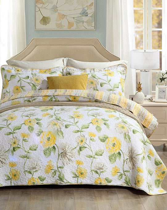 Corinella Lemon Coverlet Set by Linen & Thread – Cottonbox Pty Ltd