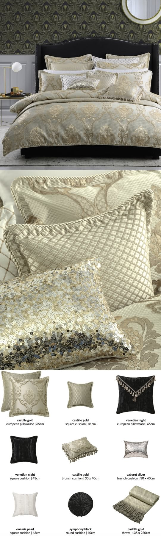 Gold best sale european pillowcase