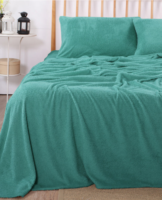 Teddy Fleece Teal Sheets by Kingtex – Cottonbox Pty Ltd