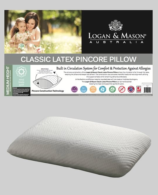 Classic Latex Pincore Pillow 4 PACK by Logan Mason