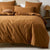 Terra Cinnamon Organic Cotton Sheets And Quilt Cover Set by Linen House