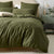 Terra Olive Organic Cotton Sheets And Quilt Cover Set by Linen House