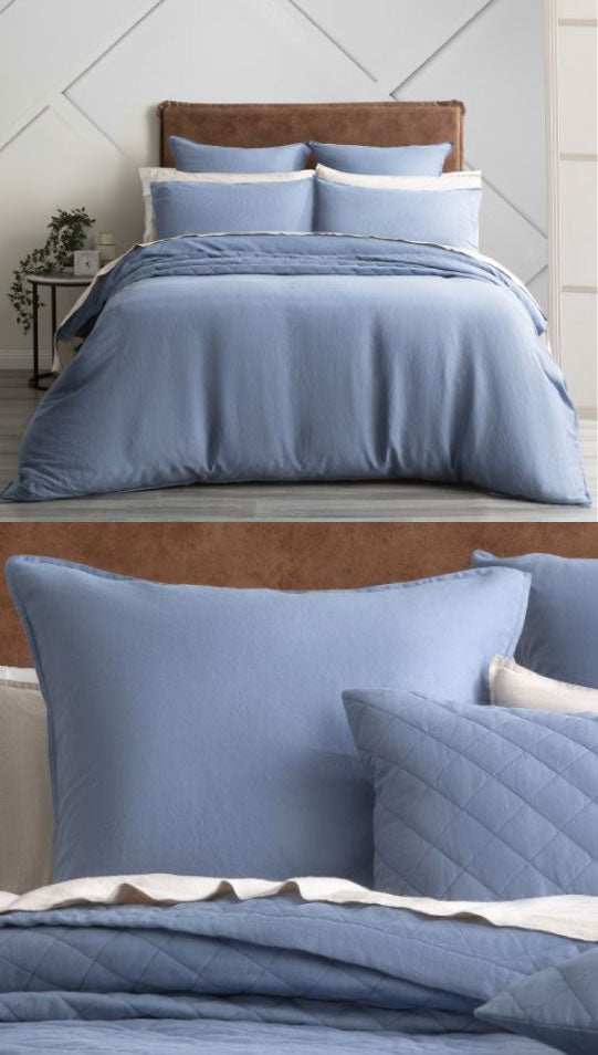 Ravello Linen Quilt Cover - Denim | Weave Home Bed Linen– Ink & Brayer
