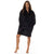 Snug Black Hoodie Nightwear Reversible Fleece 750GSM by Royal Comfort