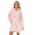 Snug Peach Print Hoodie Nightwear Reversible Fleece 750GSM by Royal Comfort