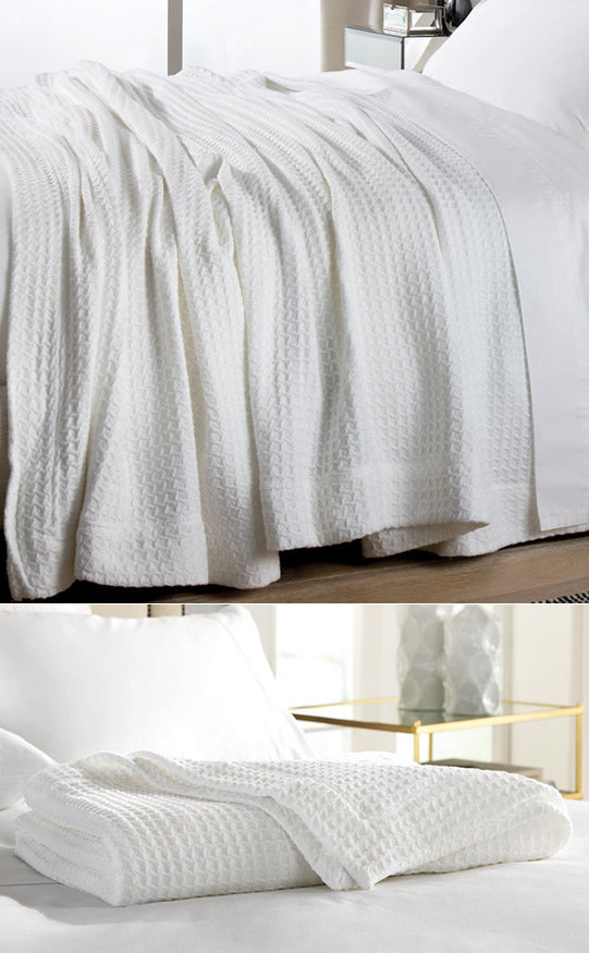 Cotton Waffle White Blanket by Sheridan Cottonbox Pty Ltd