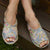 Blue Floral Cotton Slippers