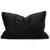 Carla Black Velvet Feather Filled Lumbar Cushion (35 x 55cm)