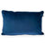 Carla Blue Velvet Feather Filled Lumbar Cushion (35 x 55cm)