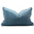 Carla Sky Velvet Feather Filled Lumbar Cushion (35 x 55cm)