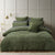 Navarro Olive Velvet Quilt Cover Set