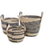 Omari Black and Natural Set of 3 Baskets