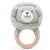 Lion Wood Ring Teether Grey