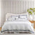 Cloud White Navy 1000TC Egyptian Cotton Quilt Cover Set