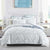 Westley Aqua Jacquard Quilt Cover Set