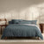 Marlo Blue Palm Quilt Cover Set