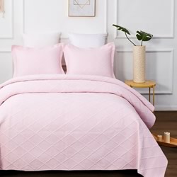 Baby pink bedspread best sale